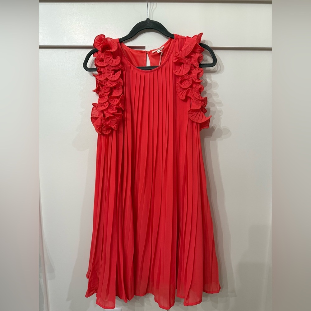 Pleated Coral Jodifl dress